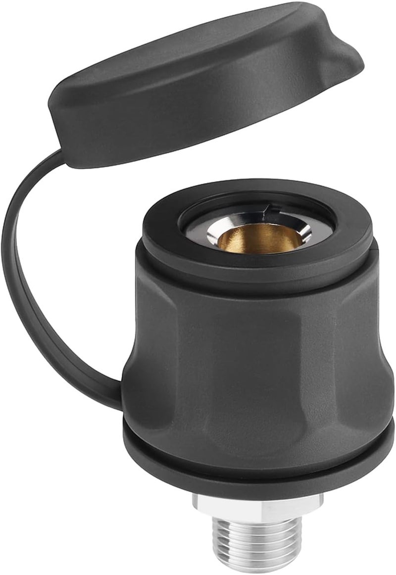 JIOTAR 740112 Air Compressor Hose Adapter With Dust Cap Replacement A/R/B Air Compressor Hose Coupling A/RB Universal On Board Systems GaugeAir Chuck Air Tank Secure Air Tool Connections Adapter- NPT Std - Image 1